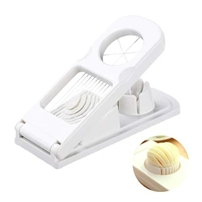 Image of Egg Slicers, Stainless Steel Slicer Cutter and Wedger for 2 Slicing Styles Dual Dicer, Strawberry Slicer, Salad (White)