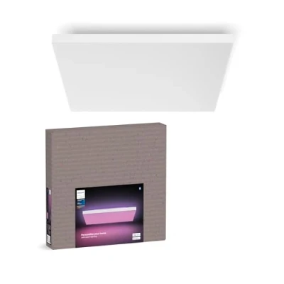 Image of Philips Hue Datura Smart Panel Light (Square 60 x cm), White and Coloured Light, Bluetooth Compatible, Voice Control with Alexa, Apple Home Google Assistant