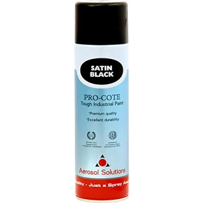 Image of Aerosol Solutions Pro Cote Satin Black Spray Paint 500ml