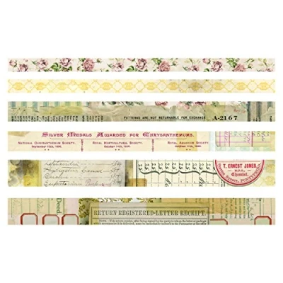 Image of Tim Holtz Washi Tape, Multi Coloured, Medium