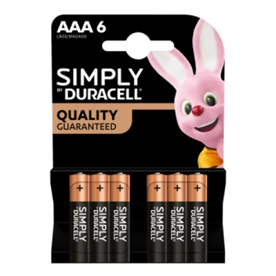 Image of Duracell Simply Alkaline AAA Batteries Pack of 6