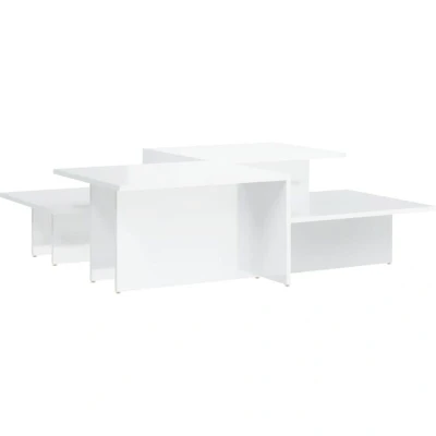 Image of vidaXL Coffee Tables 2 pcs High Gloss White Engineered Wood
