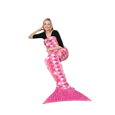 Image of Kanguru Mermaid Tail Blanket, Fluffy Fleece Blanket The Little Sofa or Sleeping Bag Children Size 135cm Long for Women Gift Birthday Gifts Gadgets