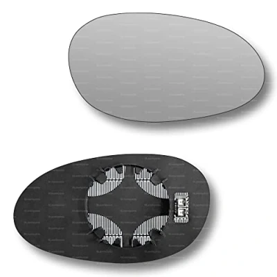 Image of Less4spares Replacement Wing Mirror Glass Right Compatible with Smart City Coupe, Fortwo, Roadster 1998 2007 CLIP ON Driver Off side Heated Convex