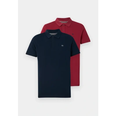 Image of TOM Tailor 2 PACK Polo shirt, Men&#039;s, Size: Small, Deep red