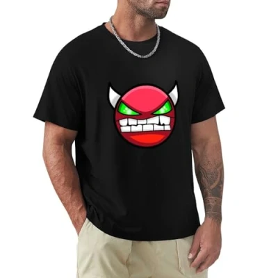 Image of Geometry Dash Metalz Graphic Shirt, Tee Men&#039;s Black Sweatshirt S