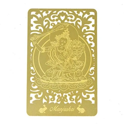 Image of Feng Shui Bodhisattva for Rabbit (Manjushri) Printed Golden Card W4125