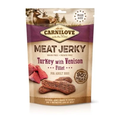 Image of Carnilove Jerky Fillet Dog Treat 100g Turkey with Venison