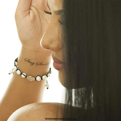 Image of 2 x Stay Strong Tattoo Lettering in black Temporary Skin (2)