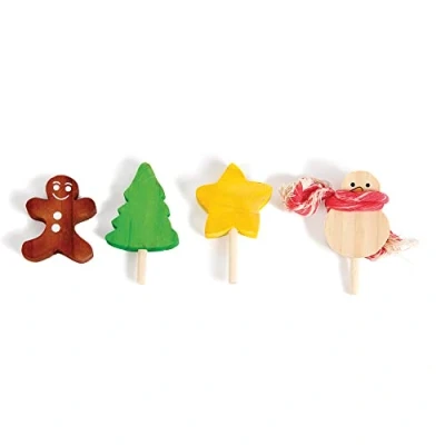 Image of Small Festive Lollipop Parrot Foot Toys Pack of 4