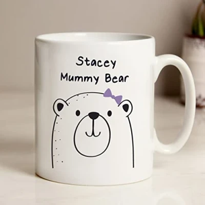 Image of Custom Personalised Mummy Bear Ceramic Mug. Ideal for Any Occasion