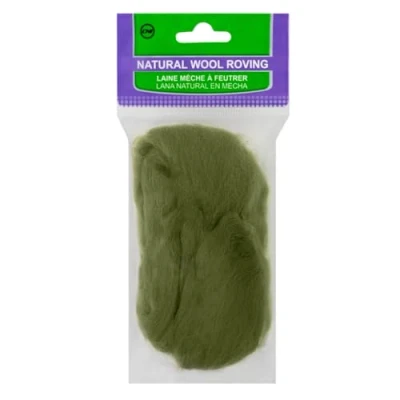 Image of Clover 7922 Natural Wool Roving: Moss Green 20gm