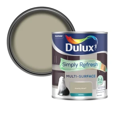 Image of Dulux Simply Refresh Multi Surface Eggsgell Paint Overtly Olive 750ML