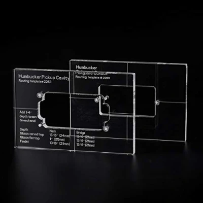Image of Musiclily Pro CNC Accurate Acrylic Humbucker Pickup Routing Templates Set for Electric Guitar Body and Pickguard