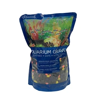 Image of Marina Decorative Aquarium Gravel Neon Twilight, 2 Kg, Black