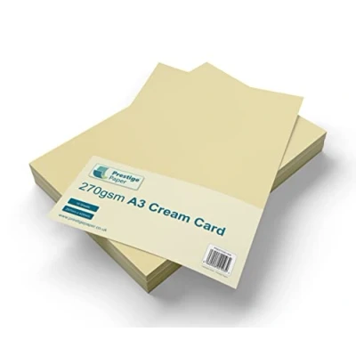 Image of A3 Cream Card Stock x 10 Sheets, 270gsm (297mm 420mm) Prestige Paper