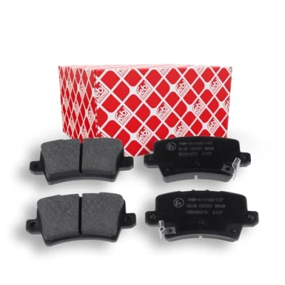 Image of 43022SMGE00, 43022SMGE01, 43022SMGE01S1, 43022SMGE02, 43022SMGE03 Brake pad set FEBI BILSTEIN 16801 Rear Axle with acoustic wear warning