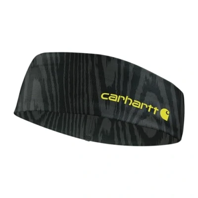 Image of Carhartt Women&#039;s Force Lightweight Headband, Woodgrain Print black/Shadow, One Size UPF 25 30, FastDry, 4 way Stretch, Anti odor