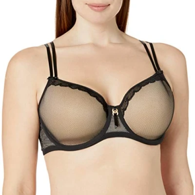 Image of Freya Womens Idol Allure Moulded Balcony Bra Black Nylon Size 32C