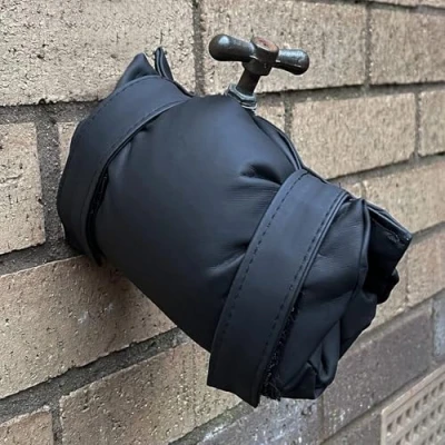 Image of Outside Tap Cover Waterproof Covers for Outdoor Insulation Frost Protector Easy Fit Thermal Garden Jacket Guard 24cm (Pack of 2)