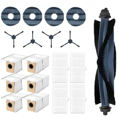 Image of 19 Piece Accessory Set for eufy Omni C20 Robot Vacuum Cleaner, 1 Roll Brush, 4 Filters, Mop Pads, Side Brushes, 6 Bags