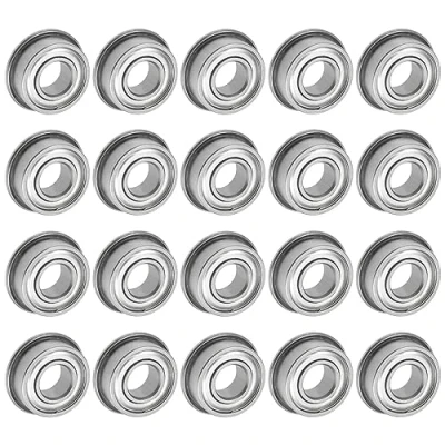 Image of uxcell F686ZZ Flanged Ball Bearing 6x13x5mm Double Shielded Chrome Steel Flange Bearings, 20pcs