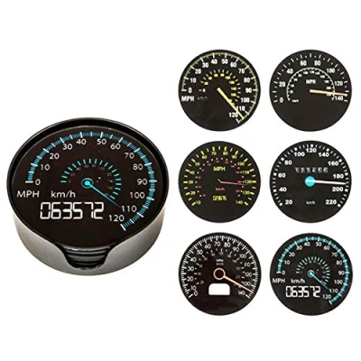 Image of benerini Set of 6 Glass Speedometer Coasters in Stand