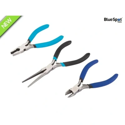 Image of Blue Spot 08512 Combination Mini Plier Set Needle with Side Cut (3 Piece)