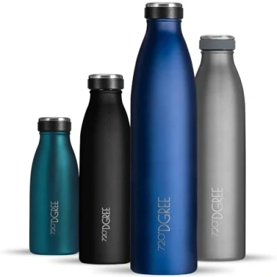 Image of 720DGREE Vaccum Insulated Water Bottle “milkyBottle“ 1litre Leakproof, BPA Free, Thermo Stainless Steel Flask Sports, Gym, Fitness, School, Kids, Travel, Outdoor, Hot, Cold &amp; Carbonated Drinks