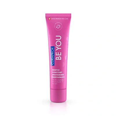 Image of Curaprox Be You Watermelon Toothpaste Pink 60ml Gentle Everyday Whitening SLS Free, Microplastic Triclosan Fluoride