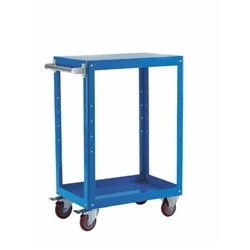 Image of Reversible Tray/Shelf Trolley; 2 Tier; 150kg; Blue