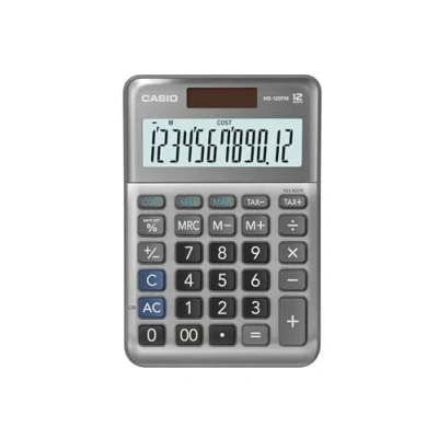 Image of CASIO MS 120FM Desk Calculator 12 Digit, Metal Front, Tax, Cost/Sell/Margin