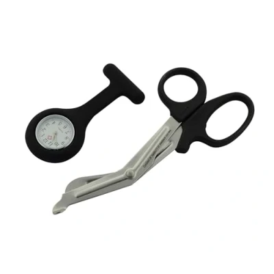 Image of Medical Gift Set with Fob Watch for Nurse, Midwife, Doctor and Paramedics. Professionals (Black)