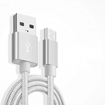 Image of Micro USB Charging Cable Braided Android Charger Data Sync Cord for Samsung Galaxy J7,S7,S6,Kindle Fire HD Tablets,PS4 Controller,Sony,HTC,LG,Motorola,Huawei Grey/Silver (3M)