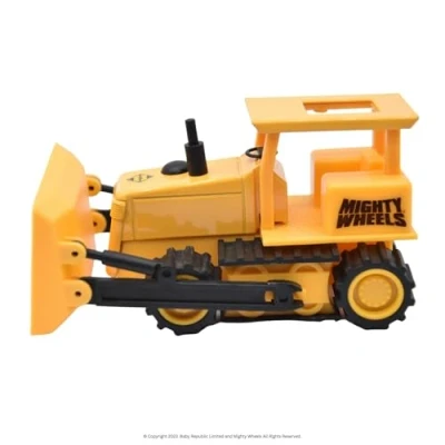 Image of Mighty Wheels Steel Bulldozer Truck Toy 4.75&quot; Free wheeling with Action Parts Durable and Plastic Construction Toys for 3+ Year Old Boys Girls