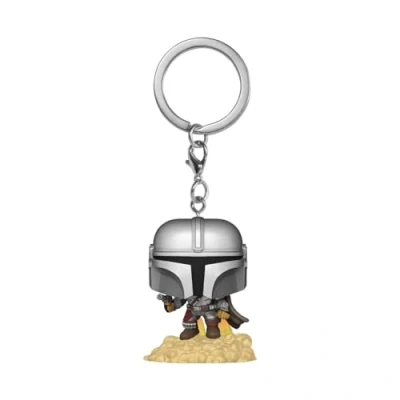 Image of Funko Pop! Keychain: Star Wars: the Mandalorian Mango Mando With Blaster Novelty Keyring Collectable Mini Figure Stocking Filler Gift Idea Official Merchandise TV Fans Backpack Decor