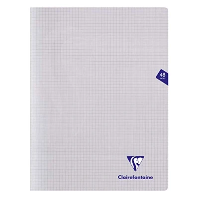 Image of Clairefontaine Ref 393312C Mimesys PP Stapled Notebook (48 Pages) 24 x 32cm in Size, Square 5x5 Ruling, 90gsm Brushed Vellum Paper, Soft Polypro Cover Colourless