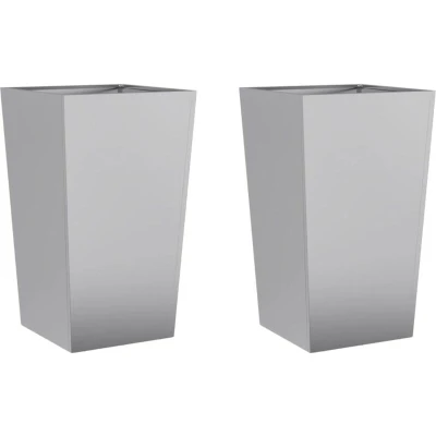 Image of vidaXL Garden Planters 45x45x75 cm 2 pcs Galvanised Steel