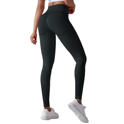 Image of BSLVWG Women&#039;s Seamless High Waisted Yoga Leggings Stretch Gym Workout Running Butt Lifting Fitness Pants Elastic Tights Black