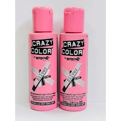 Image of 2 x Crazy Colour Semi Permanent Hair 100ml, , silver,