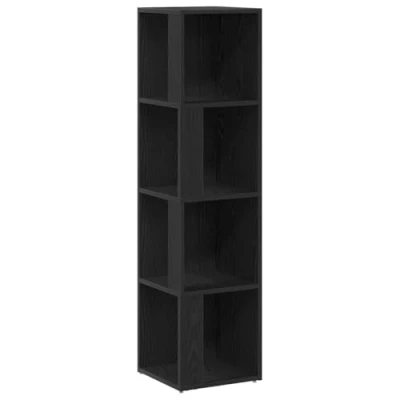 Image of vidaXL Black Oak Corner Cabinet Sleek, Modern Design, 33x132 cm, Space Efficient, 5 Shelf Storage Living Room/Study