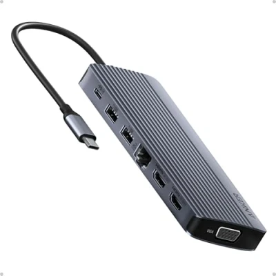 Image of Anker USB C Hub, Triple Display Hub (14 in 1), 4K@60Hz HDMI with 100W Max Power Delivery, 5 Gbps and A Data Ports, For Macbook, Lenovo, Dell XPS, HP Laptops, More
