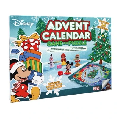 Image of Disney Advent Calendar Official Christmas Board Game, 16 x 3D Characters Included, Great Gift For Kids, Ages 4+