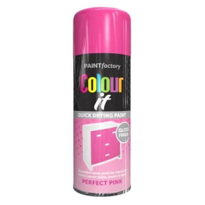 Image of AlezyB 4 x Perfect Pink 400ml All Purpose Spray Paint Use on Metal, Wood, Plastic and Multipurpose Aerosol Professional Quality Finish, for Interior Exterior Excellent Coverage