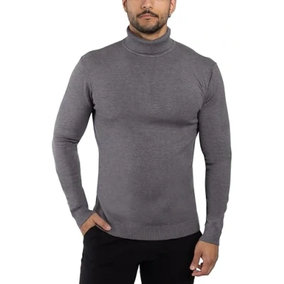 Image of X RAY Men&#039;s Soft Slim Fit Turtleneck, Mock Neck Pullover Sweaters for Men, (Big &amp; Tall), Charcoal Large