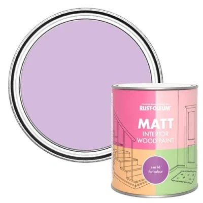 Image of Rust Oleum Purple Interior Wood Paint in Matt Finish Violet Macaroon 750ml