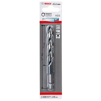 Image of Bosch Professional impact Control HSS Twist Drill Bit (for metal, 8.5 x 75 117 mm, accessories for drills)