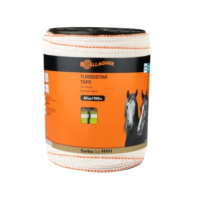Image of TurboStar Tape 40 mm 100 m White Electric Fencing