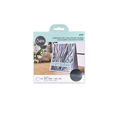 Image of Sizzix Surfacez Alum Sheets 665260, 6&quot; x Reflective Metallic Craft Boards Silver, 10PK, One Size