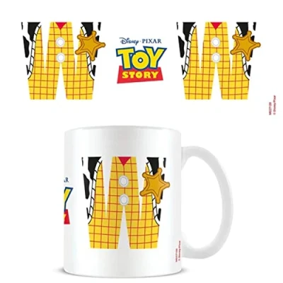 Image of Disney Alphabet Personalised Mug (W for Woody Design) 11oz Ceramic Coffee in Presentation Gift Box Official Merchandise, Red,Yellow